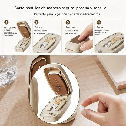 💊 Cortador de pastillas portátil con caja de almacenamiento