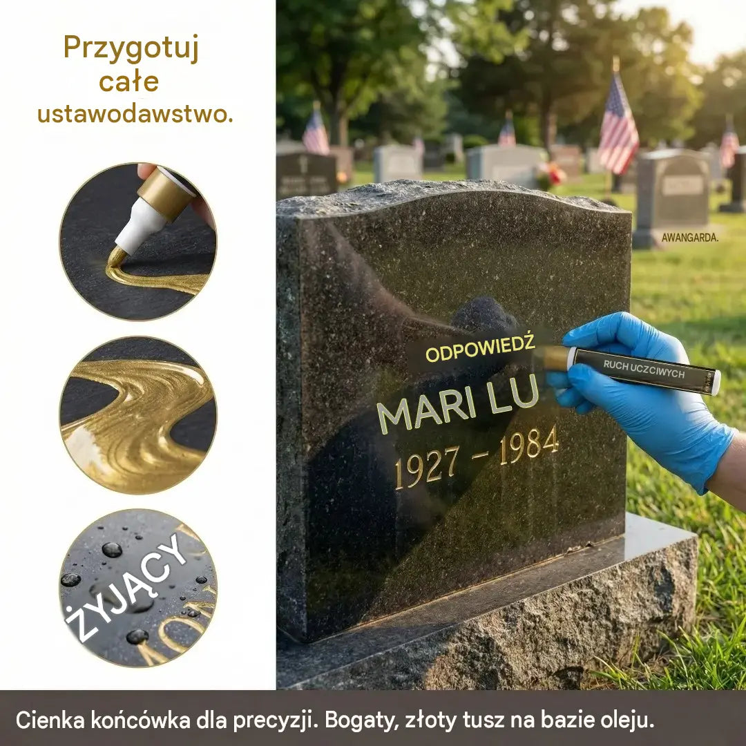 【Kup jeden, drugi otrzymasz gratis】🖍️Wodoodporny i odporny na blaknięcie pisak do naprawy oraz odnawiania napisów na płytach kamiennych.