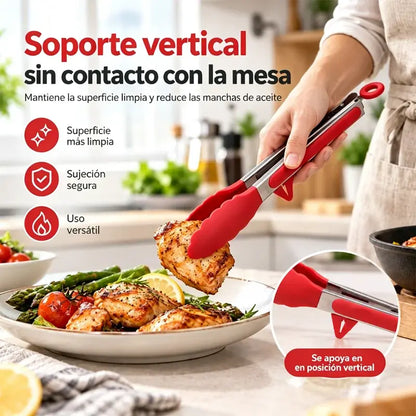 【Juego de 3 piezas】Pinzas de acero inoxidable para alimentos