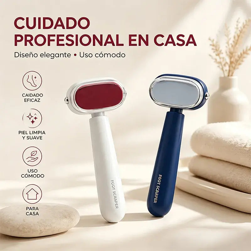 ⏰🔥 2 herramientas para pedicura + 4 cuchillas de repuesto 🏆 Raspador de pies de doble cara para eliminar callos ✨🦶
