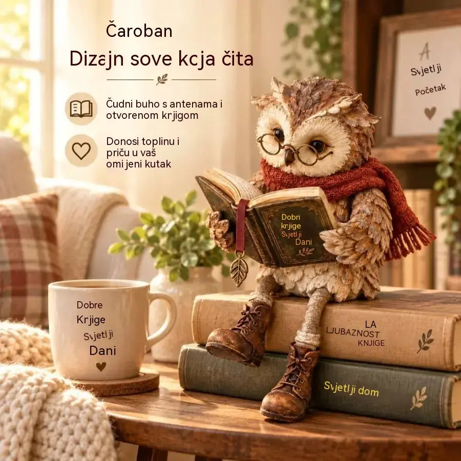 💥 50% popusta na ograničeno vrijeme! 🦉 Preslatka figurica sove za čitanje