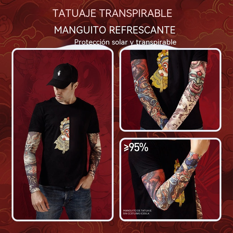 1 juego de 10 piezas--Mangas de tatuaje más vendidas del verano. Realistas y sin costuras.