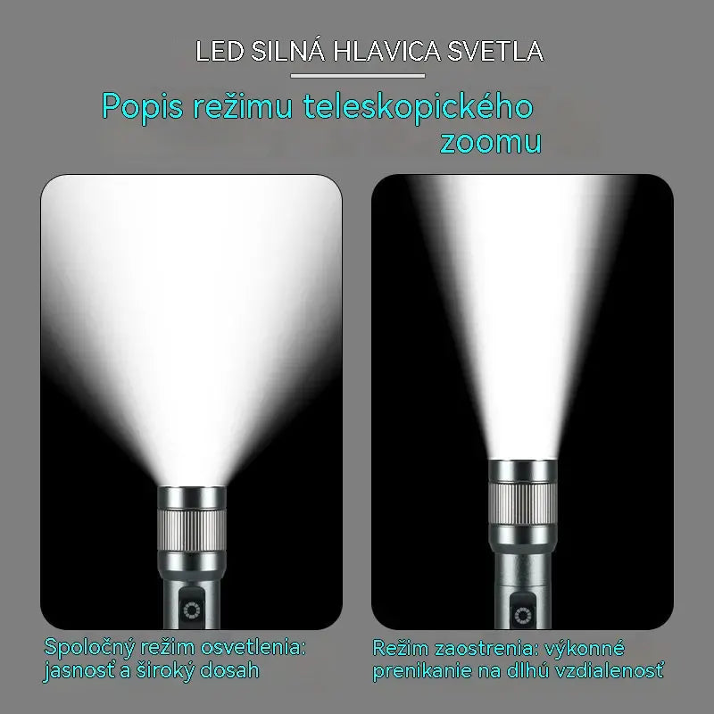 🔦 Multifunkčné LED svietidlo so zoomom