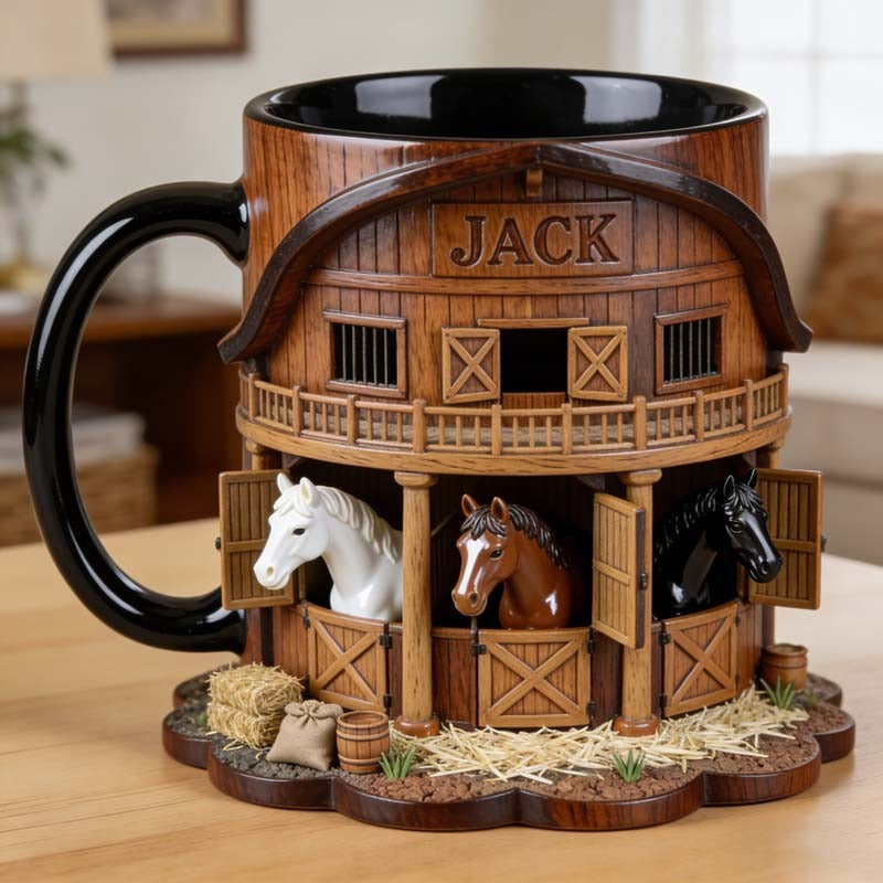 Taza personalizada con temática de establo