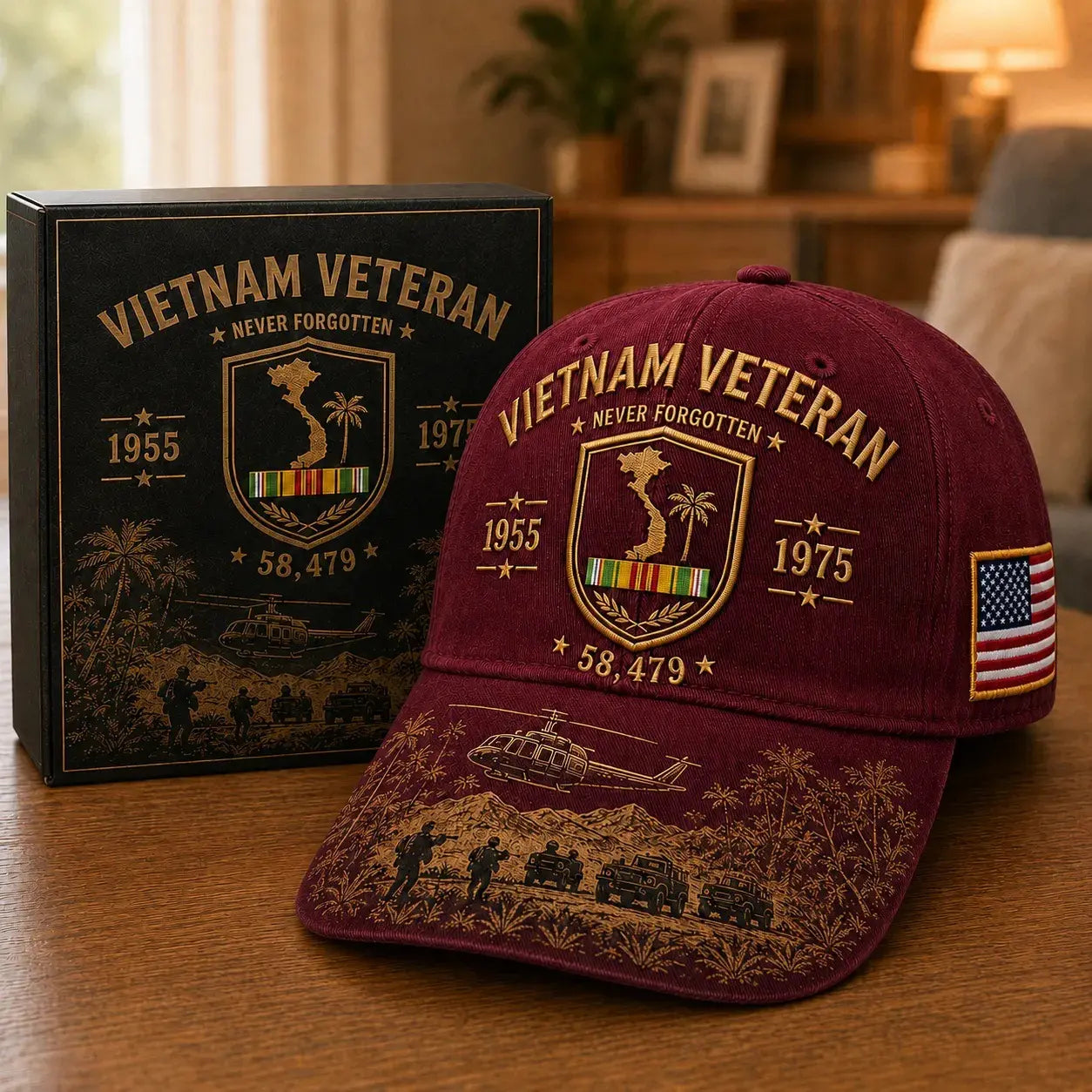 🏆Último día de promoción: ¡45% de descuento! 🏜️ Gorra conmemorativa para veteranos de la Guerra del Golfo – Gorra de veterano con el escudo del desierto