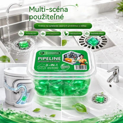 2 balenia (100 tabliet) za 22 eur. Vo vode rozpustné kapsuly na elimináciu zápachu z odtokov – dokonalé riešenie na zamedzenie šírenia zápachu v kúpeľniach a kuchyniach.