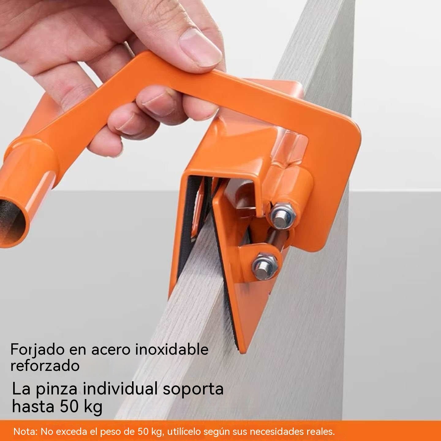 👍👍Abrazaderas de alta resistencia para manipulación de chapa metálica: aptas para baldosas cerámicas, madera y paneles de yeso; 2,1 cm de espesor; capacidad de carga de 50 kg.