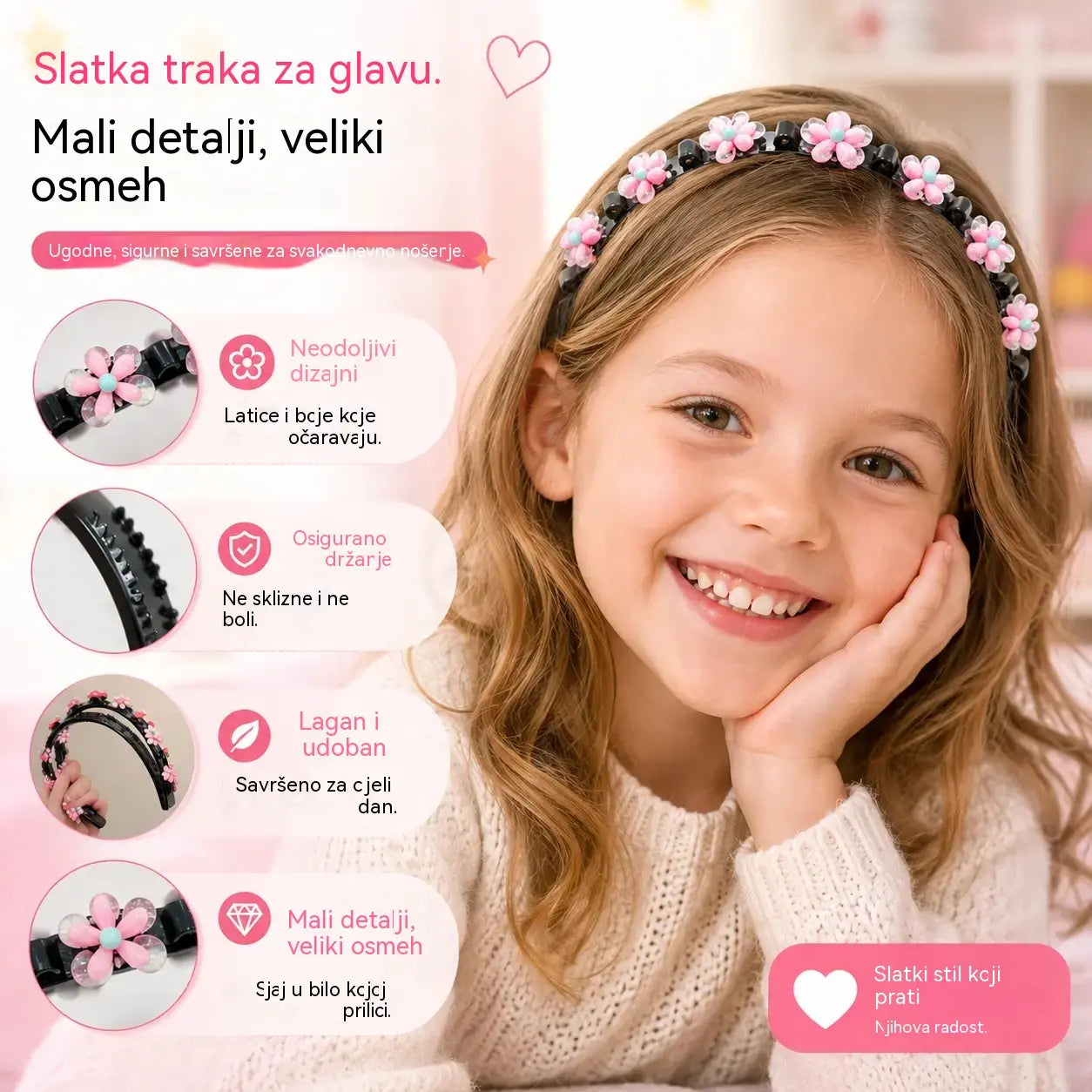 👑【5 komada】Štapići, kopče i pletene vrpce za djevojčice