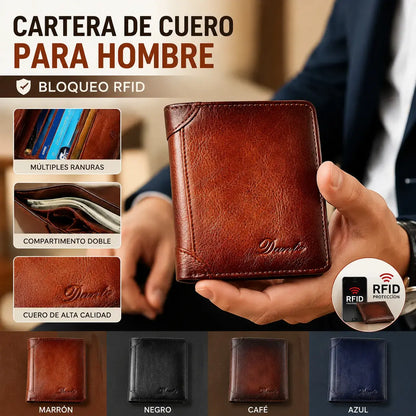 30%OFF👝✨ Nueva cartera antirrobo de cuero genuino para hombre