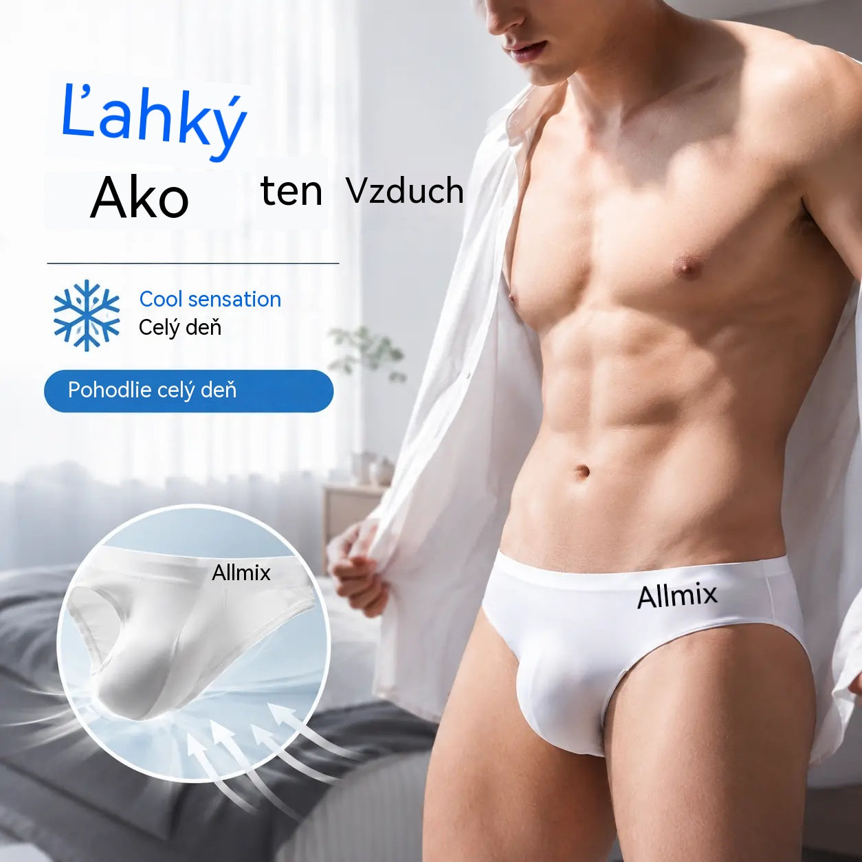 【Balíček po 5 kusoch】 【M–2XL】Nové pánske bezšvové spodky z ľadového hodvábu s nízkym strihom – 【50–90 kg】