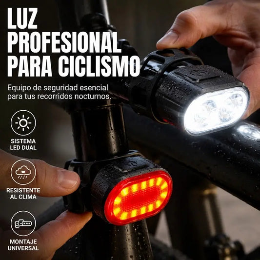📢📢 ¡40% DE DESCUENTO! ⏰ Kit de luces recargables USB para bicicleta – PC de alta resistencia – Delantera + trasera para ciclismo