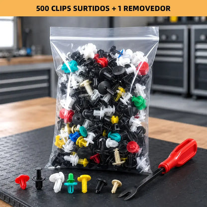 500 unidades de cierres a presión de plástico y nailon surtidos para coches