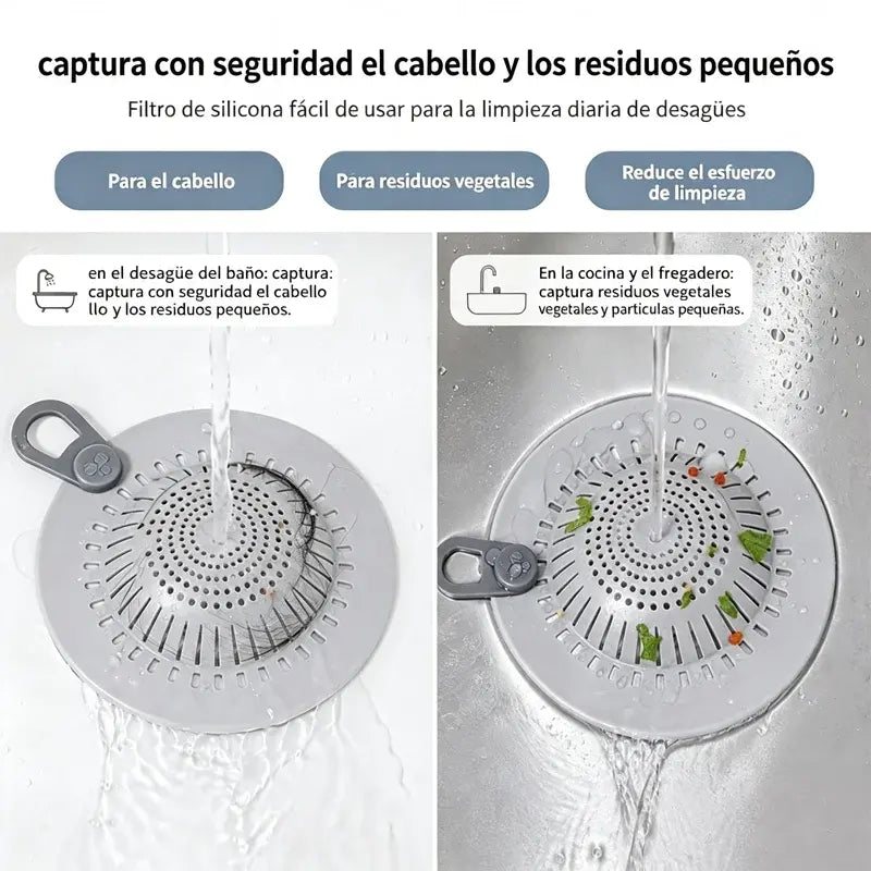 【4 piezas】Colador de fregadero de silicona - Atrapaca de pelo
