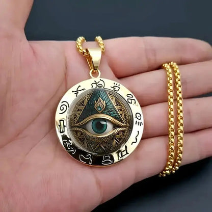 👁️ ¡Disfruta ahora de un 50% de descuento! ✨ Este collar cuenta con un colgante vintage de ojo que todo lo ve, un diseño misterioso, ligero y duradero, perfecto para el día a día o para ocasiones especiales. 🖤