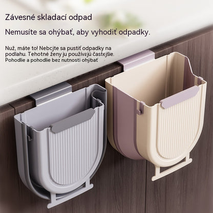 😎🚪Skladací závesný odpadkový kôš do kuchyne, závesný odpadkový kôš na dvere domácej skrinky