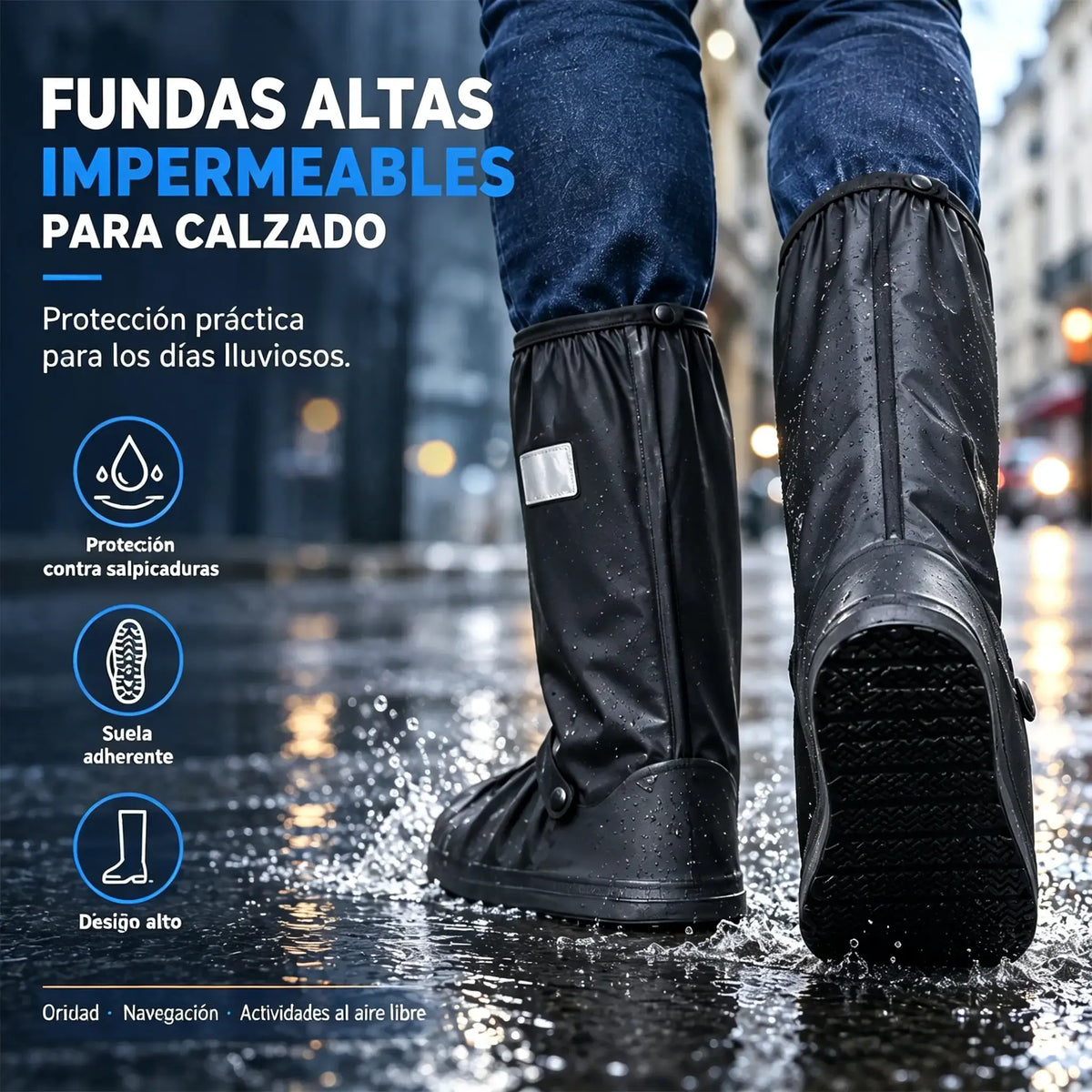 【1 par】¡Evita que tus zapatillas se empapen! Cubrezapatos impermeables de alta resistencia: antideslizantes y plegables para llevar en el bolso 🌧️