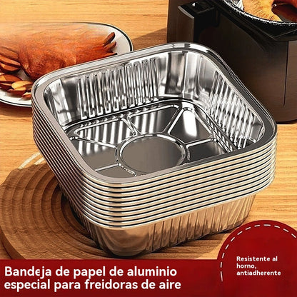 【30%OFF】[50 piezas] Bandeja para hornear para freidora de aire, bandeja de papel de aluminio