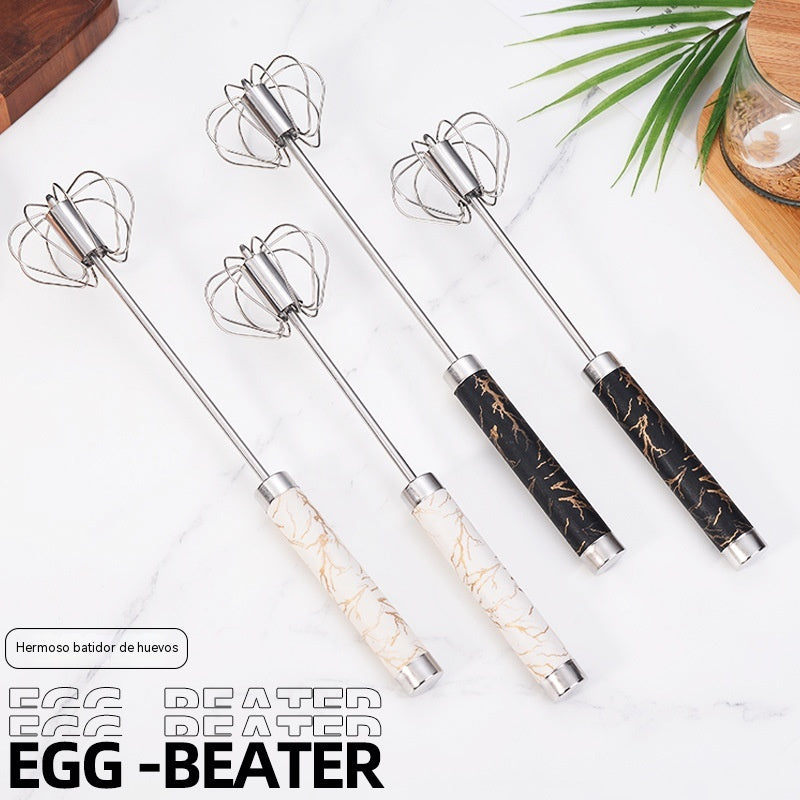 26€【 Conjunto de 2 piezas】Batidor de huevos semiautomático de acero inoxidable