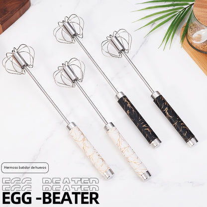 26€【 Conjunto de 2 piezas】Batidor de huevos semiautomático de acero inoxidable