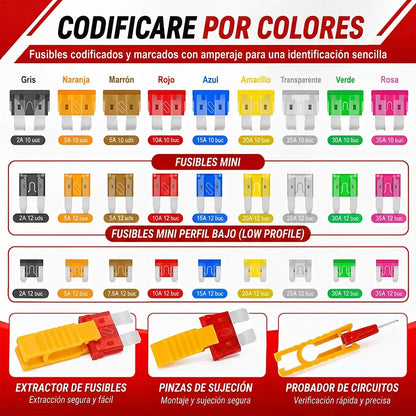 Juego de fusibles para automóviles de 306 piezas