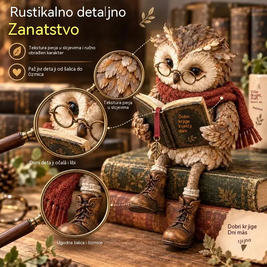💥 50% popusta na ograničeno vrijeme! 🦉 Preslatka figurica sove za čitanje