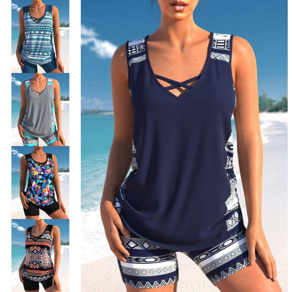 👙【S-5XL】Traje de baño deportivo de dos piezas para mujer