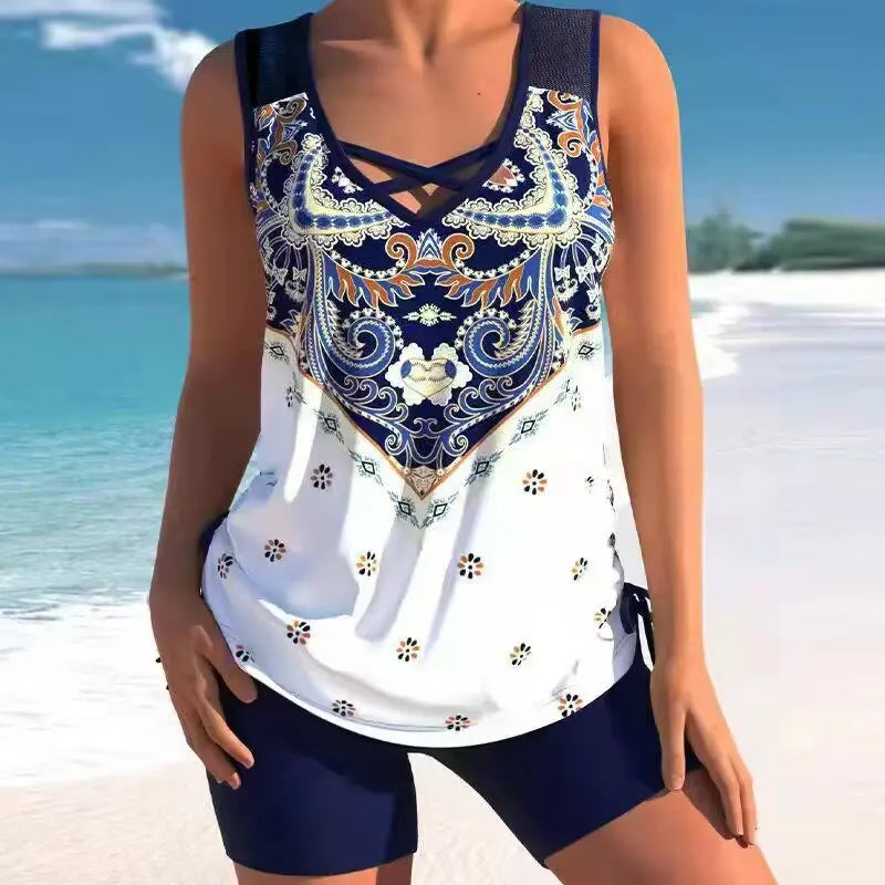 🔥【S-5XL】🩱【Zgornji in spodnji del】Dvodelne kopalke z etno vzorcem 🌊