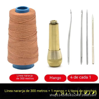 ✨Teraz so zľavou 50 %!✨ 5-dielna súprava šidiel na šitie kože s voskovanou niťou: nástroje na ručné šitie kože.