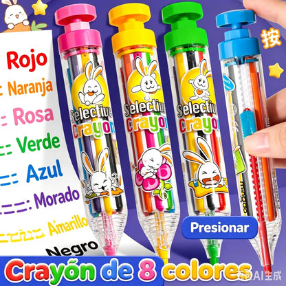2 artículos por 26 €-Crayones retráctiles 8 colores para niños dibujo fácil y limpio