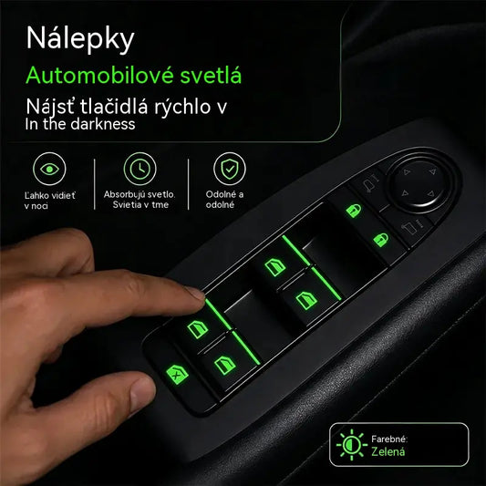 🚗 Fluorescenčné nálepky na tlačidlá do auta | Okamžite vyhľadajte ovládacie prvky, aj v noci