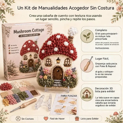 🍄 Kit de arte 3D para tela con diseño de pueblo caprichoso