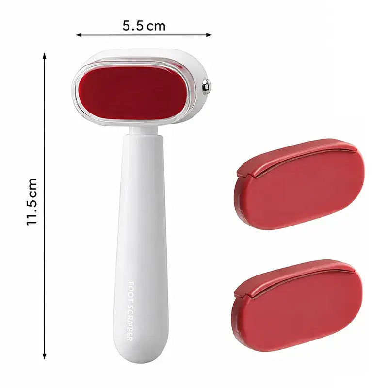⏰🔥 2 herramientas para pedicura + 4 cuchillas de repuesto 🏆 Raspador de pies de doble cara para eliminar callos ✨🦶