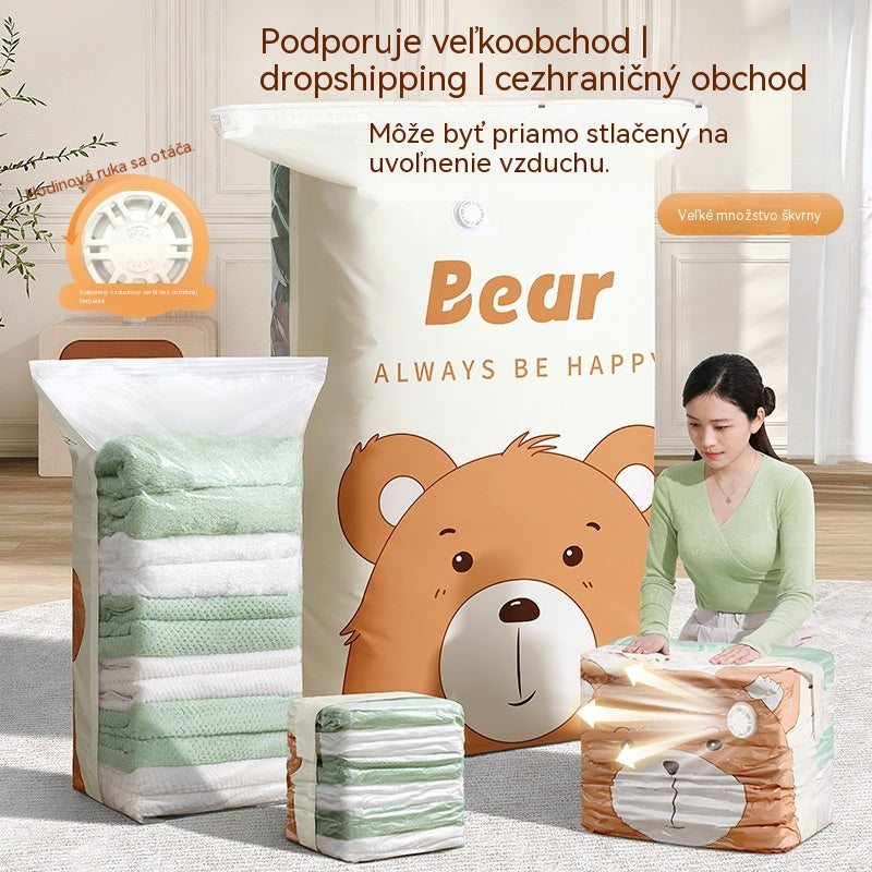 🧳【5-dielna sada】💨 Veľké, stlačiteľné vákuové úložné vrecko: nevyžaduje pumpičku, je nepriepustné a ideálne na úsporu miesta v kufri a doma ✈️