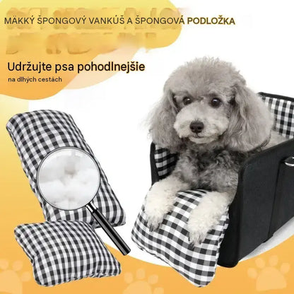 🐶 Užite si teraz 50% zľavu! 🎁 Prenosný vyvýšený sedák pre psov do auta, vrátane bezpečnostného pásu a polstrovaného prepravného boxu pre domáce zvieratá.