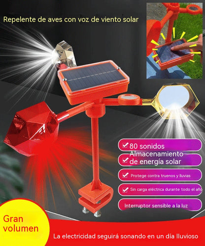 🐦🦉【NUEVO】Nuevo ahuyentador de pájaros con voz ajustable, alimentado por energía solar y eólica, mejorado