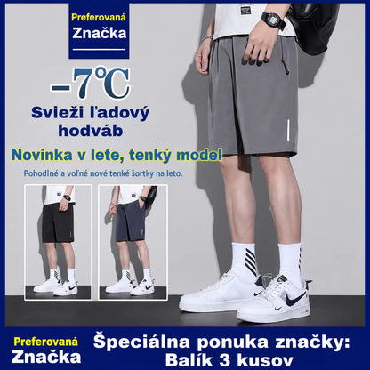 👖😎【3-dielna sada】【M-8XL】Pánske rýchloschnúce elastické šortky