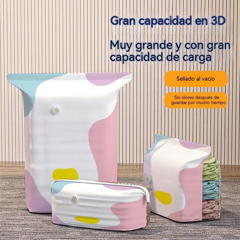 🧳【Juego de 5 piezas】💨 Bolsa de almacenamiento al vacío grande y compresible: no requiere bomba, es a prueba de fugas e ideal para ahorrar espacio en maletas y en casa ✈️