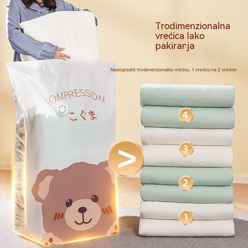 🧳【Set od 5 dijelova】💨 Velika, stlačiva vakuumska vrećica za pohranu: nije potrebna pumpa, nepropusna je i idealna za uštedu prostora u koferima i kod kuće ✈️