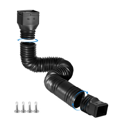 🏡 Kit de extensión flexible para bajante de canalón – Tubo de drenaje ajustable de 22 a 63 pulgadas con filtro de hojas para proteger los cimientos