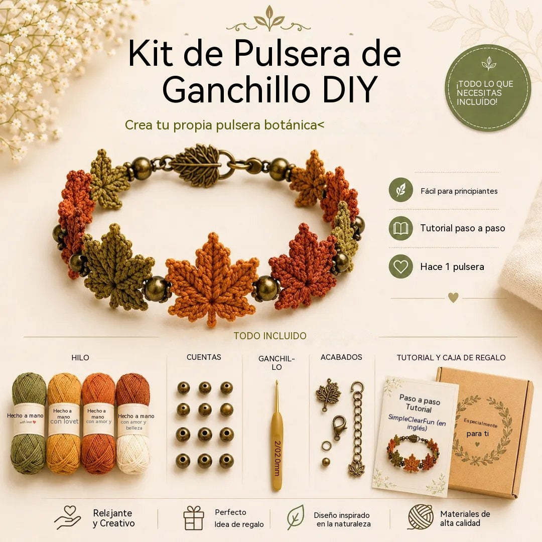 🌸🎁Kit DIY de pulseras tejidas a crochet | Crea tus propias pulseras