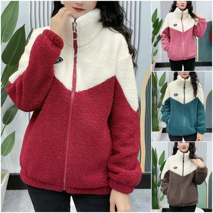 🔥🐏【M-4XL】Zimska flis jakna, pamučna jakna, ojačana pamučna jakna od janjeće vune, topla jakna