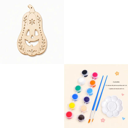 🎃 ¡A mitad de precio! 🪵 Kit de manualidades de calabazas de madera: campanillas de viento de Halloween para hacer tú mismo ✨