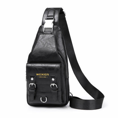 Nuevo bolso cruzado de cuero auténtico para hombre