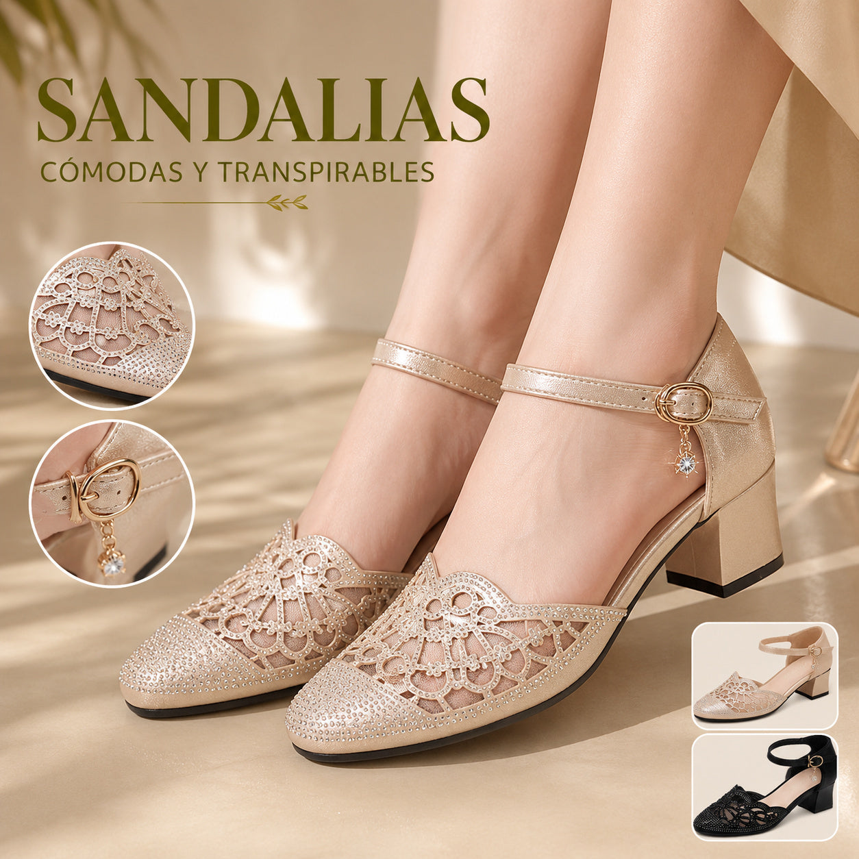 💞【35~40】Nuevas y elegantes sandalias de tacón bajo para