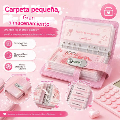✨ Carpeta de ahorros SparkleLock 💖 Cartera para ahorrar dinero