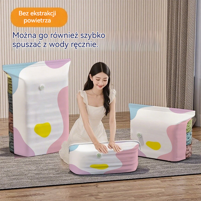 🧳【Zestaw 5 elementów】💨 Duży, kompresowalny worek próżniowy: nie wymaga pompki, szczelny i idealny do oszczędzania miejsca w walizkach i w domu ✈️