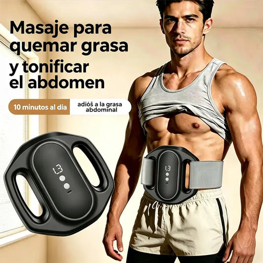 Dispositivo de masaje y quema de grasa abdominal: cinturón eléctrico ajustable para abdomen y cintura, tonificación muscular y eliminación de la barriga cervecera.