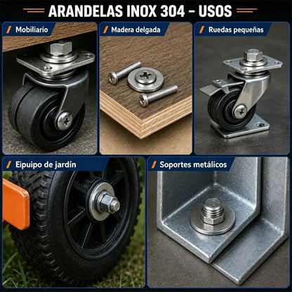 【190 piezas/caja】Junta metálica de acero inoxidable 304