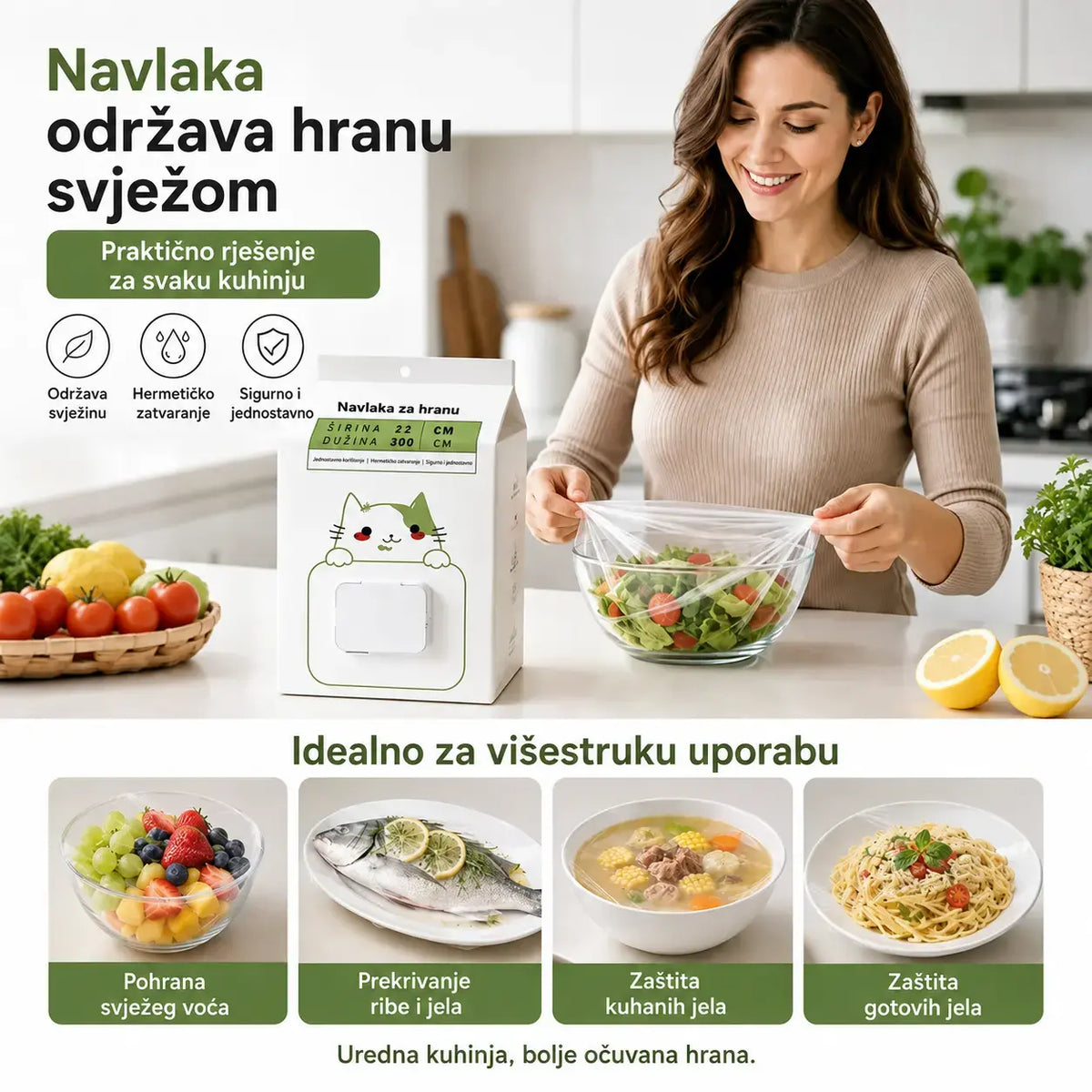 🥗✨ 300 jednokratnih poklopaca za hranu | Fleksibilni poklopci za tanjure, zdjele i posude - Besplatna dostava - Plaćanje pouzećem dostupno