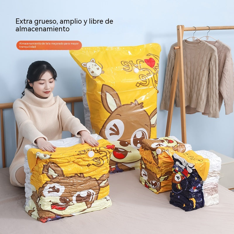 🧳【Juego de 5 piezas】💨 Bolsa de almacenamiento al vacío grande y compresible: no requiere bomba, es a prueba de fugas e ideal para ahorrar espacio en maletas y en casa ✈️